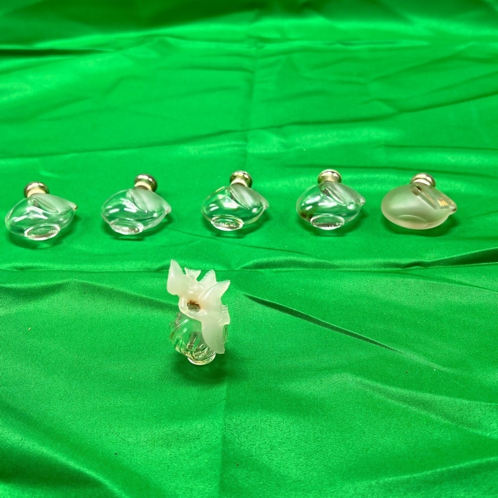 vintage Nina Ricci EMPTY  frosted glass perfume bottles (6) "L'Air du Temps"
